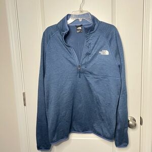 T The North Face Sweater Men's Medium Green 1/4 Zip Front Sweatshirt Pullover